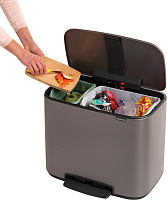 Brabantia Pedal Bin Bo Мусорное ведро с педалью, нержавеющая сталь на 34л, цвет: платиновый 121203