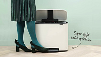 Brabantia Pedal Bin Bo Мусорное ведро с педалью, нержавеющая сталь на 34л, цвет: пламенно-красный 121166