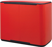 Brabantia Pedal Bin Bo Мусорное ведро с педалью, нержавеющая сталь на 34л, цвет: пламенно-красный 121166