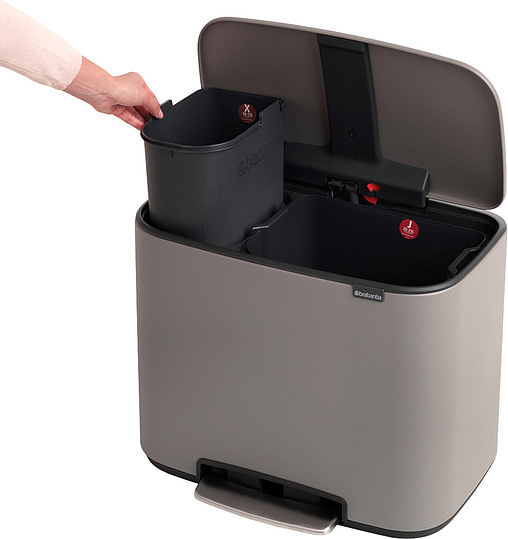 Brabantia Pedal Bin Bo Мусорное ведро с педалью, нержавеющая сталь на 34л, цвет: минерально-серый 121562