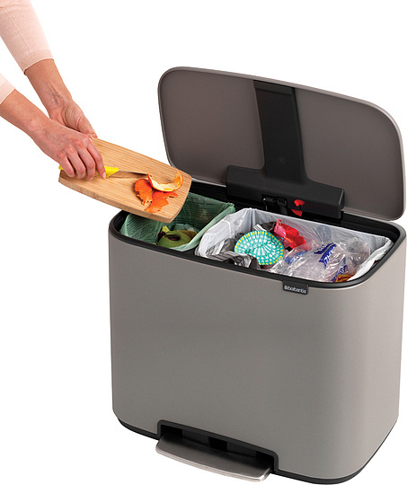 Brabantia Pedal Bin Bo Мусорное ведро с педалью, нержавеющая сталь на 34л, цвет: минерально-серый 121562