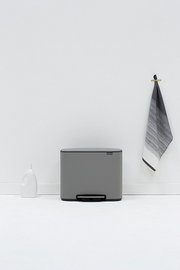Brabantia Pedal Bin Bo Мусорное ведро с педалью, нержавеющая сталь на 34л, цвет: минерально-серый 121562