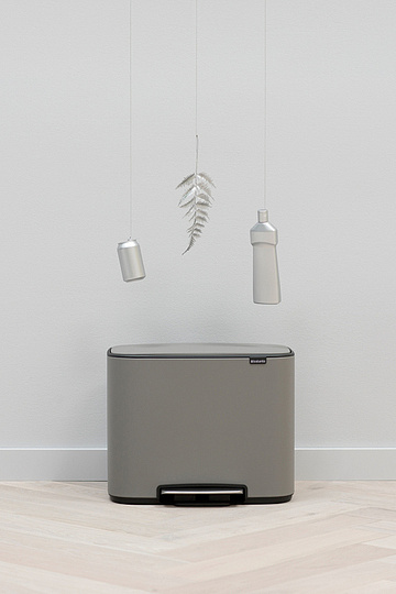 Brabantia Pedal Bin Bo Мусорное ведро с педалью, нержавеющая сталь на 34л, цвет: минерально-серый 121562