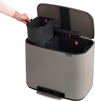 Brabantia Pedal Bin Bo Мусорное ведро с педалью, нержавеющая сталь на 34л, цвет: минерально-серый 121562