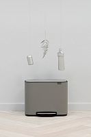 Brabantia Pedal Bin Bo Мусорное ведро с педалью, нержавеющая сталь на 34л, цвет: минерально-серый 121562