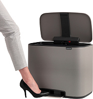 Brabantia Pedal Bin Bo Мусорное ведро с педалью, нержавеющая сталь на 34л, цвет: минерально-серый 121562