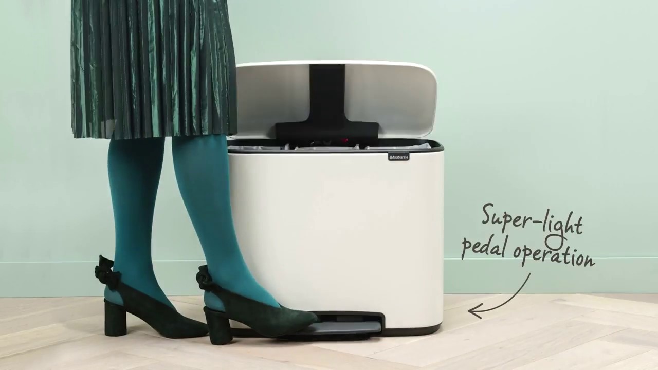Brabantia Pedal Bin Bo Мусорное ведро с педалью, нержавеющая сталь на 34л, цвет: черный матовый 121227