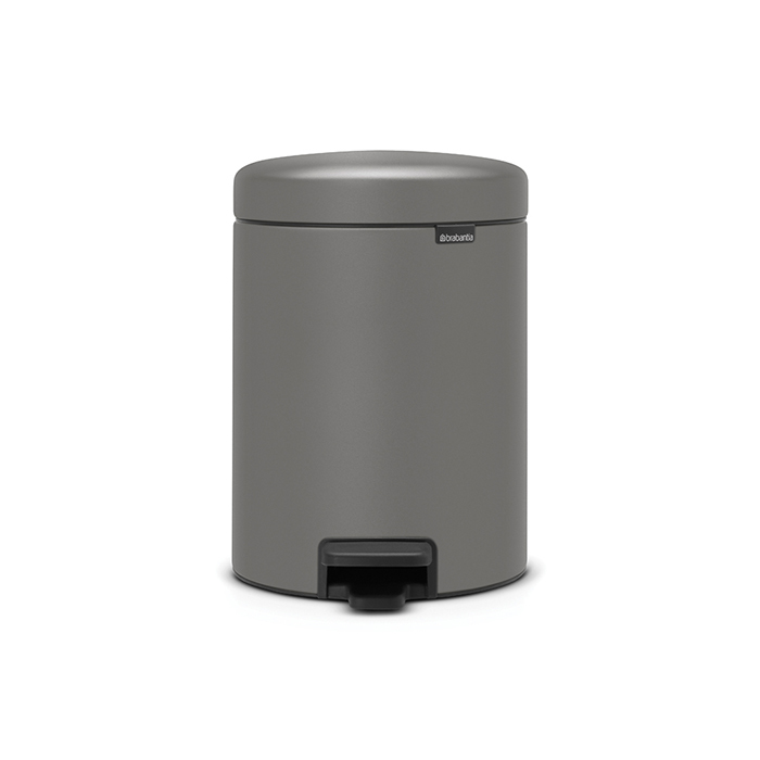 Brabantia NewIcon Мусорное ведро с педалью, нержавеющая сталь на 5л, цвет: минерально-серый 126284