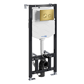 Wasserkraft Aller Инсталляция для унитаза мех. кнопка, шумоизоляция, крепеж, цвет: матовое золото 10TLT.010.ME.MG01