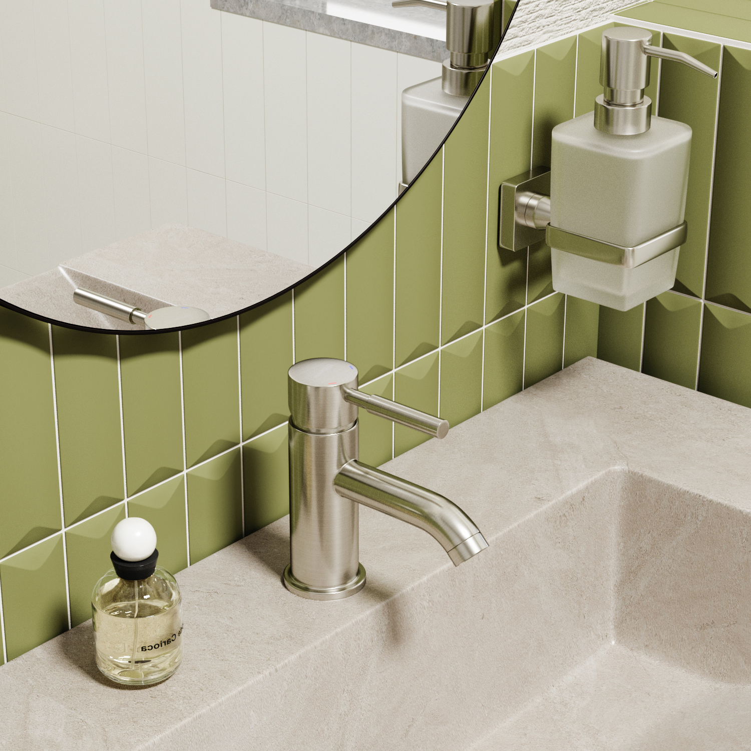 Wasserkraft Wern 4200 Смеситель для раковины на 1 отв., без дк, высота излива 6 см, цвет: никель 4205