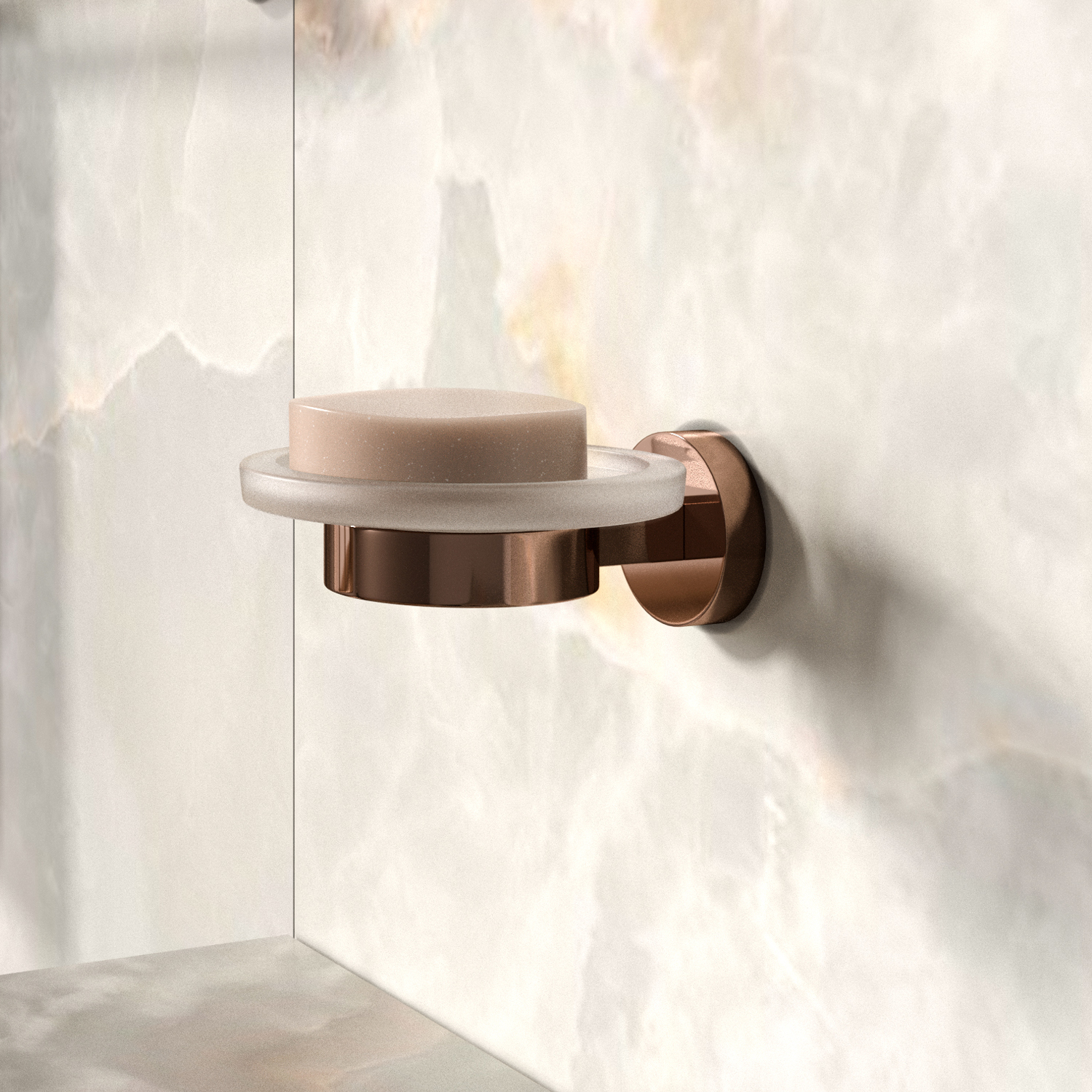 Wasserkraft Asphe Мыльница со стеклянной чашей, подвесная, цвет: розовое золото K-77729