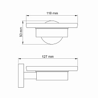 Wasserkraft Asphe Мыльница со стеклянной чашей, подвесная, цвет: розовое золото K-77729