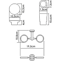 Wasserkraft Мыльница со стаканом, керамическая чаша, подвесная, цвет: хром K-28126