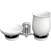 Wasserkraft Мыльница со стаканом, керамическая чаша, подвесная, цвет: хром K-24126