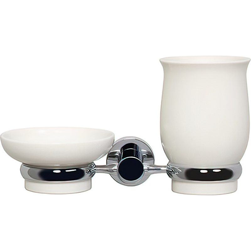 Wasserkraft Мыльница со стаканом, керамическая чаша, подвесная, цвет: хром K-24226