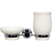 Wasserkraft Мыльница со стаканом, керамическая чаша, подвесная, цвет: хром K-24226