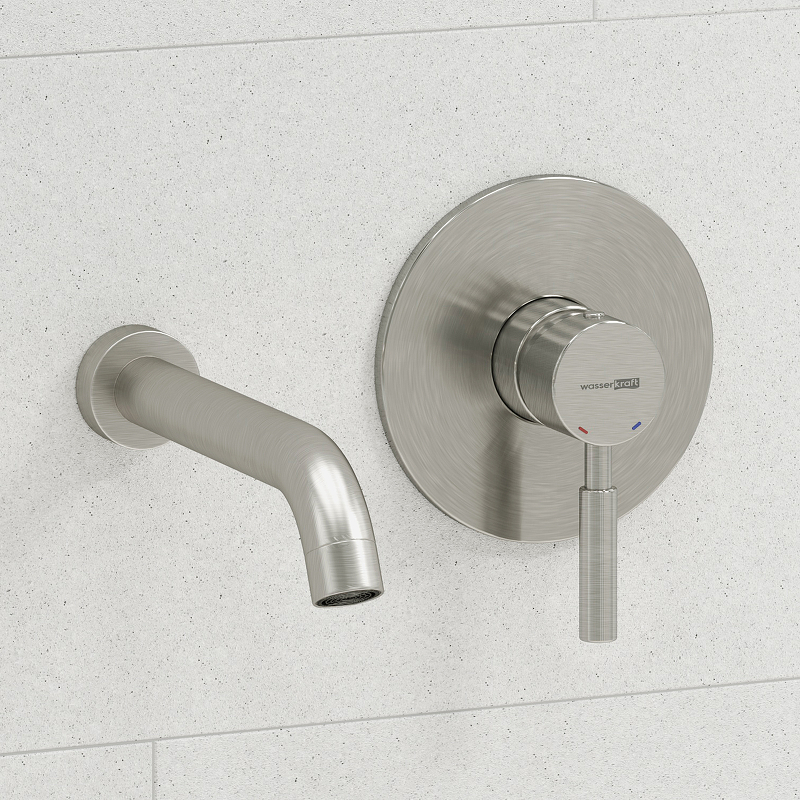 Wasserkraft Смеситель для раковины: внешняя и внутренняя часть, излив 19,3 см, цвет: никель матовый A42583