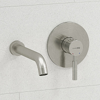 Wasserkraft Смеситель для раковины: внешняя и внутренняя часть, излив 19,3 см, цвет: никель матовый A42583