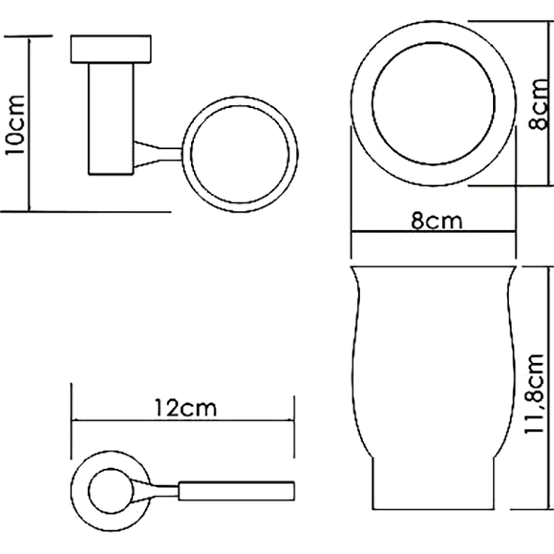 Wasserkraft Стакан для зубных щеток подвесной, фарфоровый цвет: хром K-24128