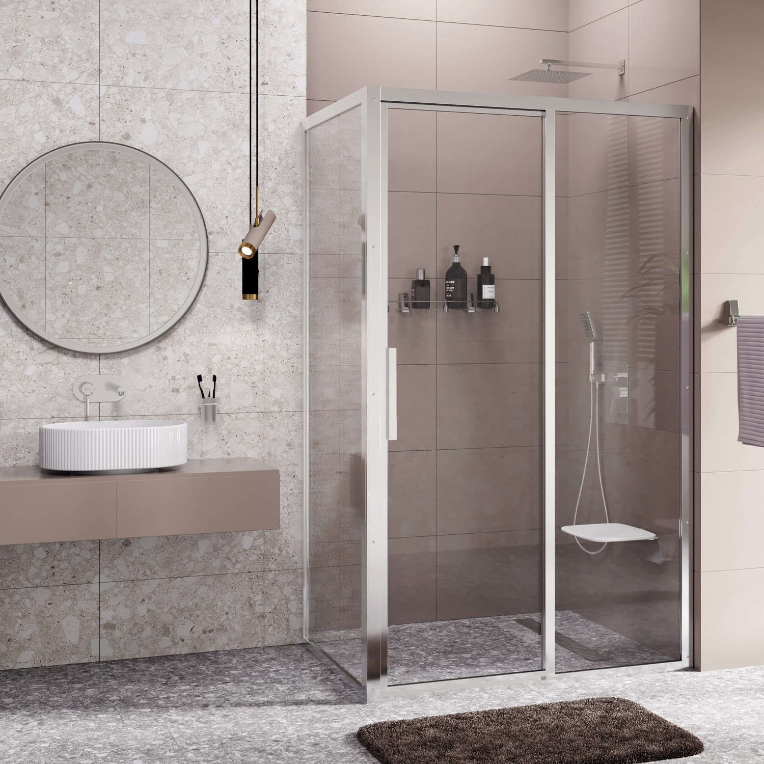 Wasserkraft Lopau Душевой уголок 120х90х200h см, правый, стекло прозрачное 6-8 мм, цвет: хром 32S07R