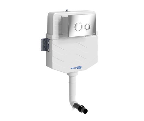 Wasserkraft Aller Бачок встраиваемый с механической кнопкой смыва, цвет: хром глянцевый 10TLT.031.ME.CH01