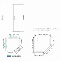 Wasserkraft Wiese Душевой уголок 100х100х200h см, стекло прозрачное 6 мм, цвет: черный Soft-touch 84P38