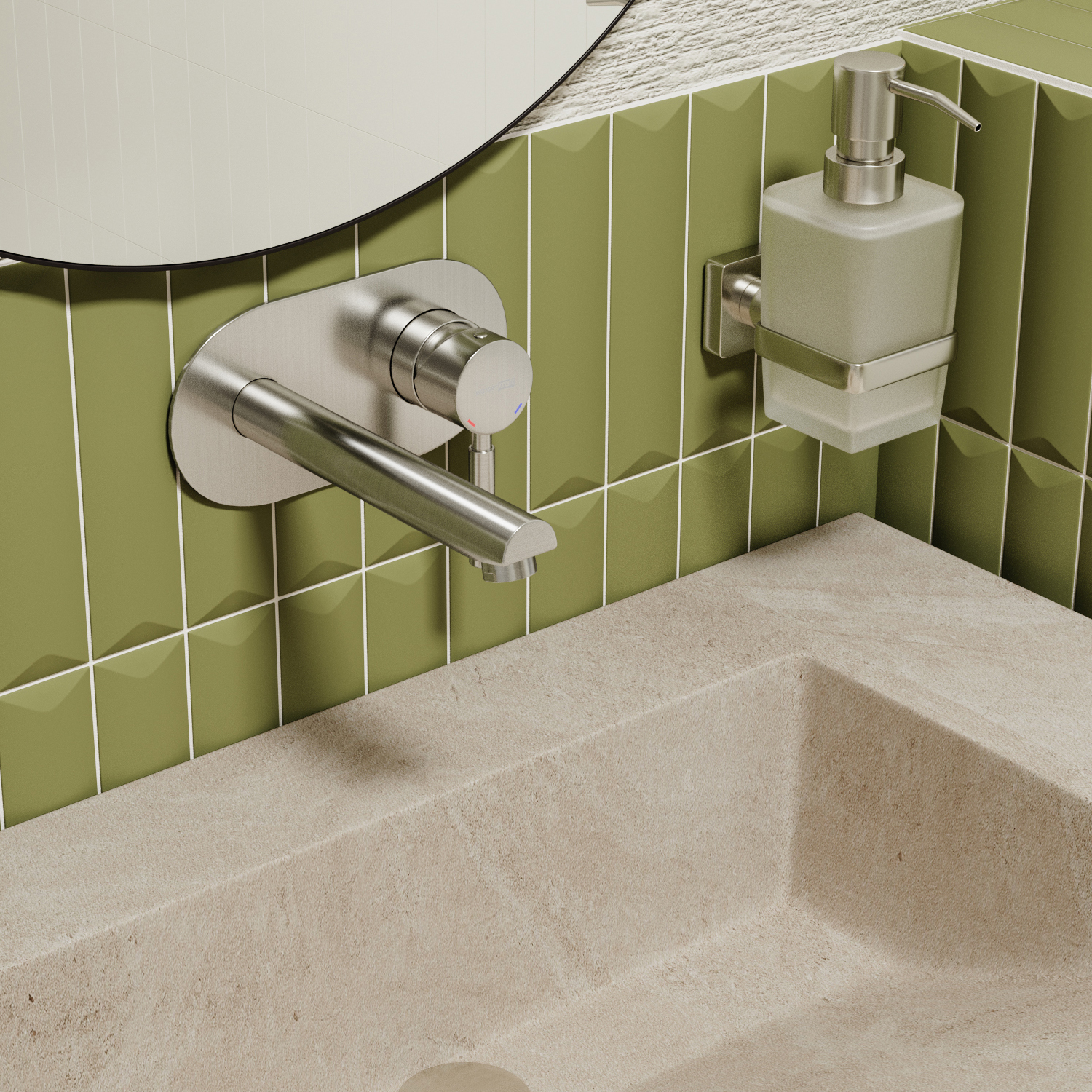 Wasserkraft Wern 4200 Смеситель для раковины встраиваемый, излив 19,1 см, цвет: никель 4230