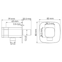 Wasserkraft Naab Шланговое подключение с держателем душа, цвет: белый Soft-touch A328