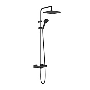 Hansgrohe Vernis Shape Душевая стойка: термостат, верхний душ 24x24 см, цвет: матовый черный 26427670