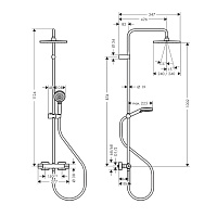 Hansgrohe Vernis Shape Душевая стойка: термостат, верхний душ 24x24 см, цвет: матовый черный 26427670