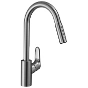 Hansgrohe Focus M41 Смеситель для кухни с выдвижным изливом, латунь, цвет: нержавеющая сталь 31833800