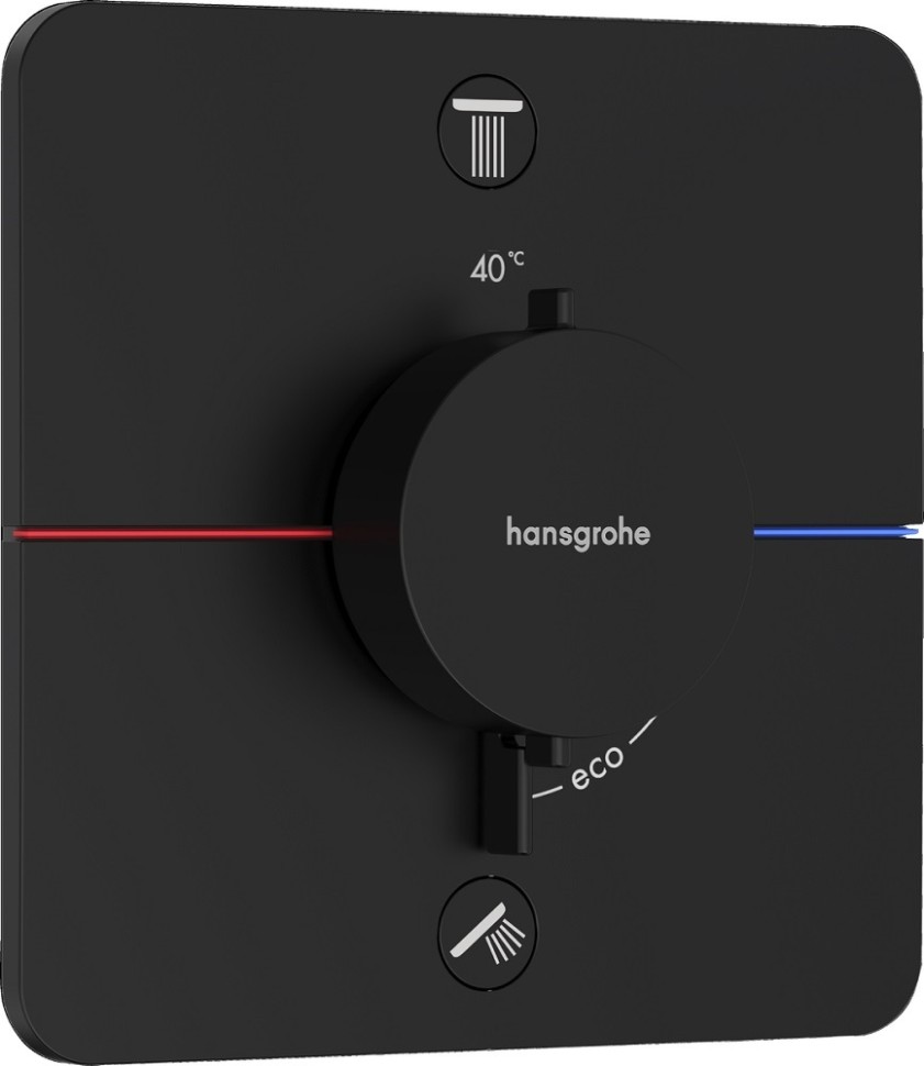 Hansgrohe ShowerSelect Q Термостат для душа встраиваемый на 2 потребителя, цвет: матовый черный 15583670
