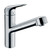 Hansgrohe Focus M42 Смеситель для кухонной мойки с выдвижным излливом, цвет: хром 71865000