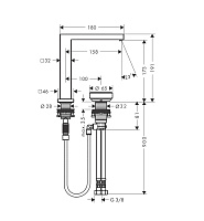 Hansgrohe Tecturis E Смеситель для раковины на 2 отверстия, высокий, цвет: матовый черный 73053670
