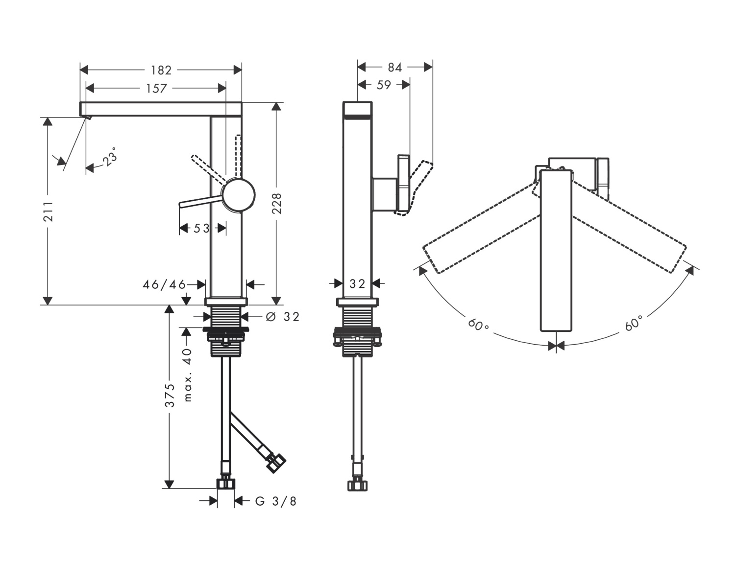 Hansgrohe Tecturis E Смеситель для раковины, высокий, с донным клапаном, цвет: хром 73060000