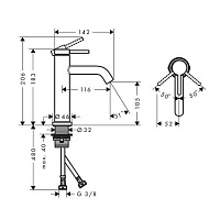 Hansgrohe Tecturis S Смеситель для раковины однорычажный, без донного клапана, цвет: матовый белый 73311700