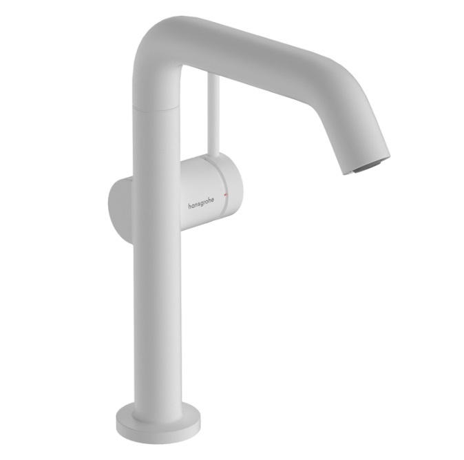 Hansgrohe Tecturis S Смеситель для раковины, высокий, с донным клапаном, цвет: матовый белый 73360700