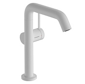 Hansgrohe Tecturis S Смеситель для раковины, высокий, с донным клапаном, цвет: матовый белый 73360700