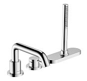 Hansgrohe Tecturis S Смеситель на борт ванны на 3 отверстия, с ручным душем, цвет: хром 73447000