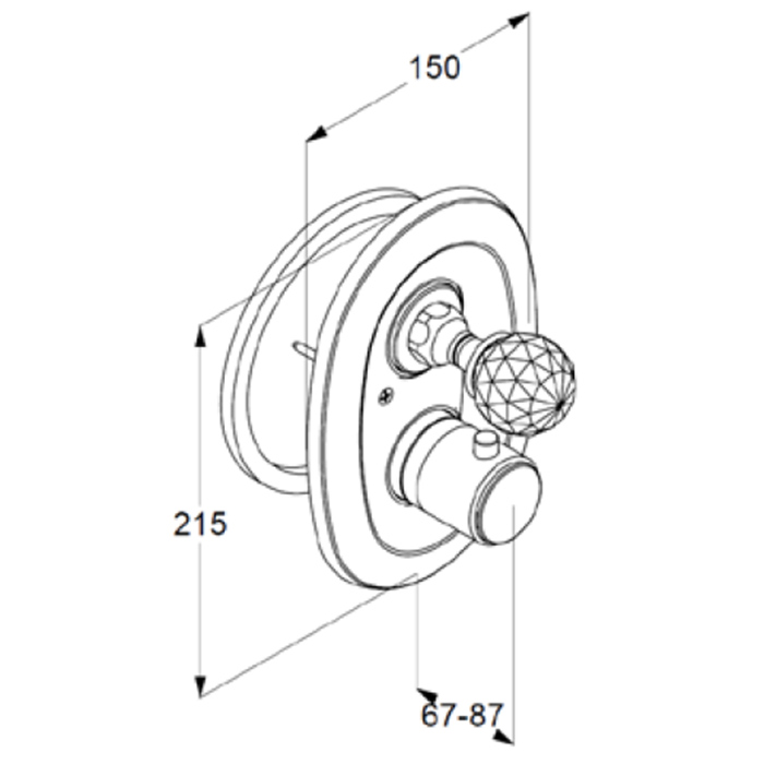 Kludi Adlon Смеситель встраиваемый термостатический, внешняя часть, цвет: золото 5172045G4
