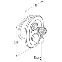 Kludi Adlon Смеситель встраиваемый термостатический, внешняя часть, цвет: золото 5172045G4