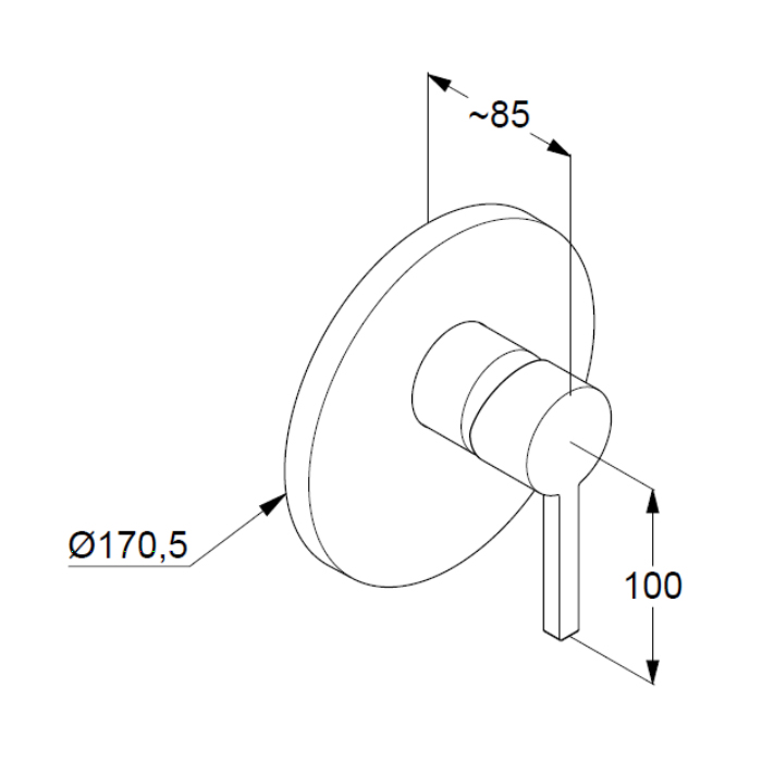 Kludi Nova Fonte Смеситель для душа встраиваемый, внешняя часть, цвет: хром 206550515