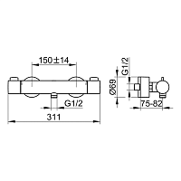 Keuco Plan Blue Cмеситель для душа, наружный, DN15, цвет: хром 53924 010100