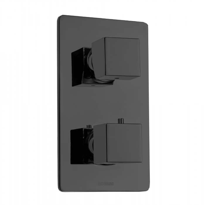 Bossini Cube Смеситель термостатический, встраиваемый, с девиатором, цвет: mat black Z00061.073