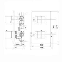 Bossini Cube Смеситель термостатический, встраиваемый, с девиатором, цвет: mat black Z00061.073
