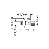 Axor Угловой вентиль, с сеткой-фильтром, цвет: хром 51308000