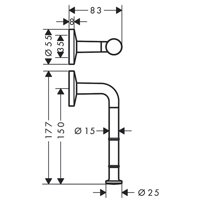 Axor Universal Circular Держатель для туалетной бумаги подвесной, латунь, цвет: шлифованный никель 42856820