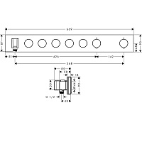 Axor ShowerSelect Термостат для душа встраиваемый на 5 потребителей, цвет: полированное золото 18358990