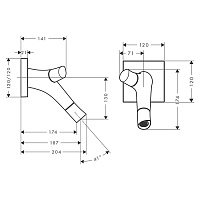 Axor Starck Organic Смеситель для раковины встраиваемый внешняя часть, с д/к,цвет: нержавеющая сталь 12015800