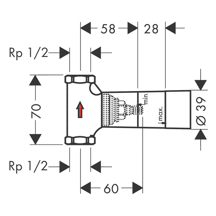 Axor Скрытая часть запорного вентиля шпиндельная, латунь 15973180